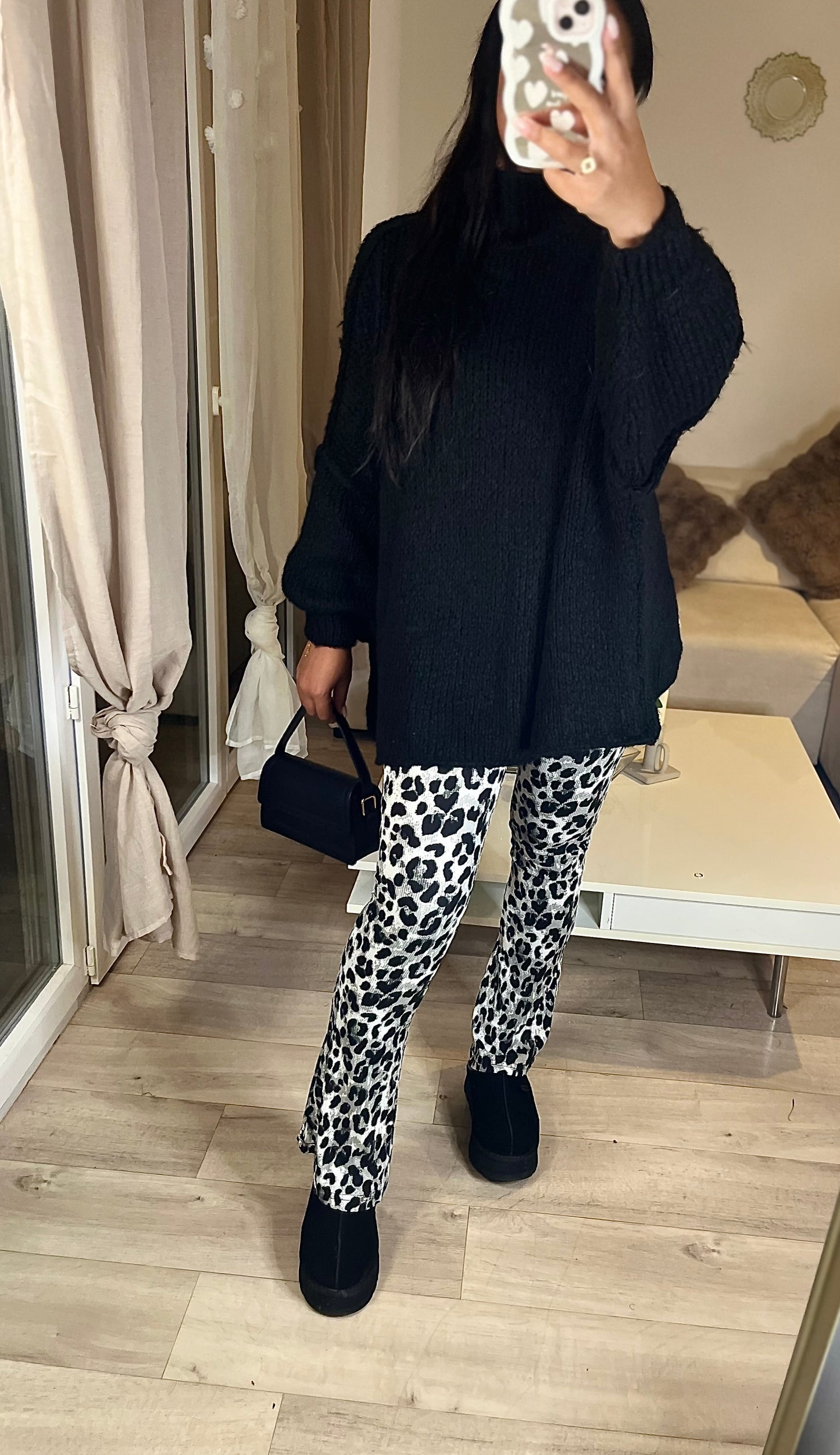 Pantalon léopard noir